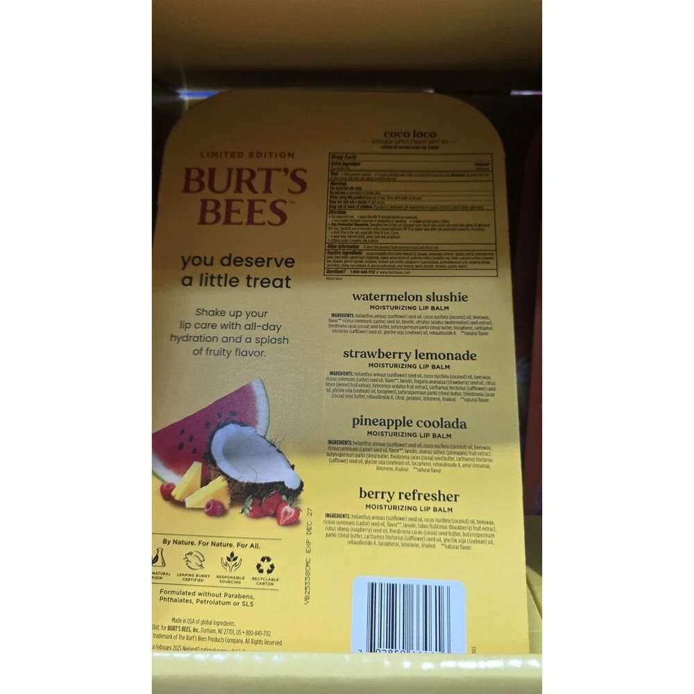 Burt’s Bees Drink Inspired Lip Balm Limited Edition 10 Pack EXP 12/2027
